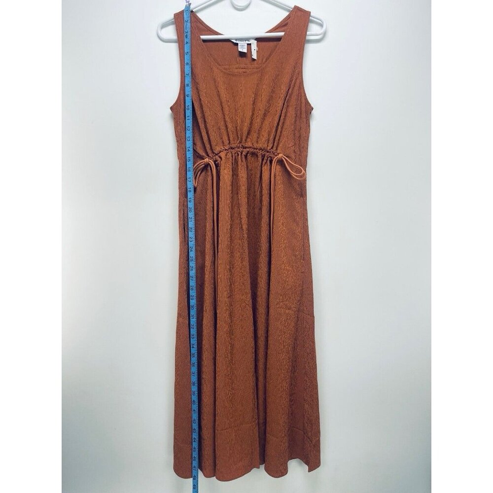 Athleta Midi Dress Sz S Womens Brown Echo Copper Sleeveless Casual Breathable - Picture 2 of 9